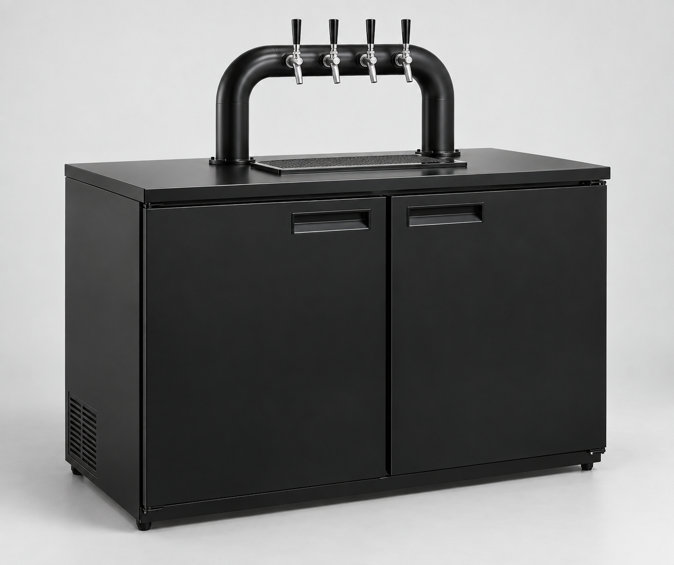 Gabinete Kegerator para ocho barriles con puente de cuatro salidas